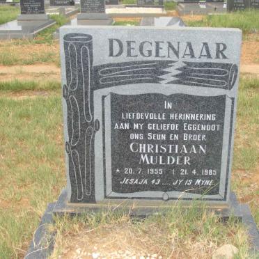 DEGENAAR Christiaan Mulder 1955-1985