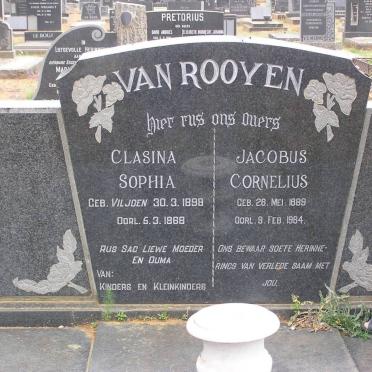 ROOYEN Jacobus Cornelius, van 1889-1964 &amp; Clasina Sophia VILJOEN 1898-1968
