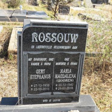 ROSSOUW Gert Stephanus 1938-2015 & Maria Magdalena GOOSEN 1940-2016