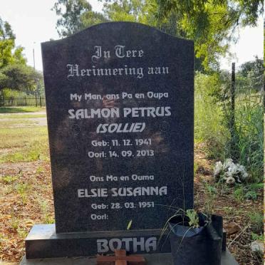 BOTHA Salmon Petrus 1941-2013 &amp; Elsie Susanna 1951-