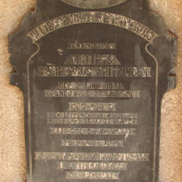 KRITZINGER Matthys Gerhardus 1847-1901
