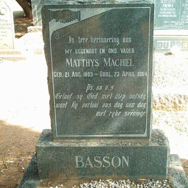 BASSON Matthys Machiel 1883-1954