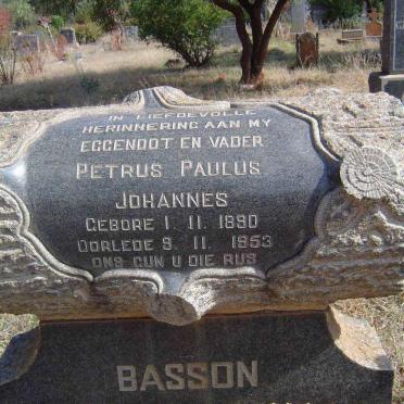 BASSON Petrus Paulus Johannes 1890-1953