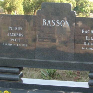 BASSON Petrus Jacobus 1914-1982 &amp; Rachel Maria Elizabeth DU TOIT 1917-2006