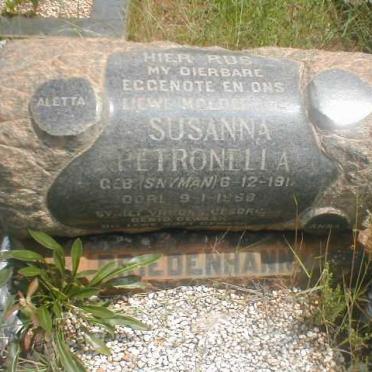 BRIEDENHANN Susanna Petronella nee SNYMAN  1911-1958