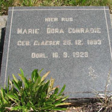 CONRADIE Marie Dora nee GLAESER 1893-1929