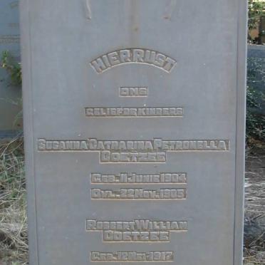 COETZEE Susanna Catrarina Petronella 1904-1905 :: COETZEE Robert William 1917-1921