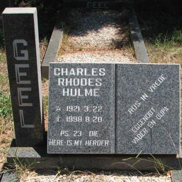 GEEL Charles Rhodes Hulme 1921-1998