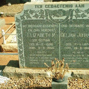 NEL Gieljam Johannes  1874-1961 &amp; Elizabeth M. BOTHMA 1888-1956
