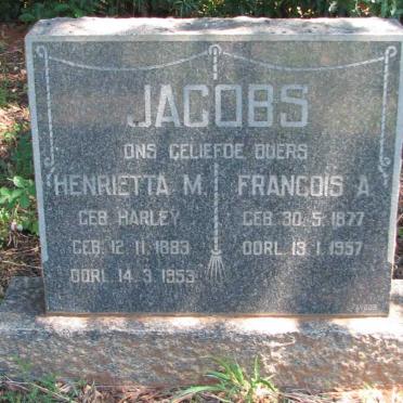 JACOBS Francois A. 1877-1957 &amp; Henrietta M. HARLEY 1883-1953