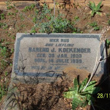 KOEKEMOER Barend J. 1933-1933