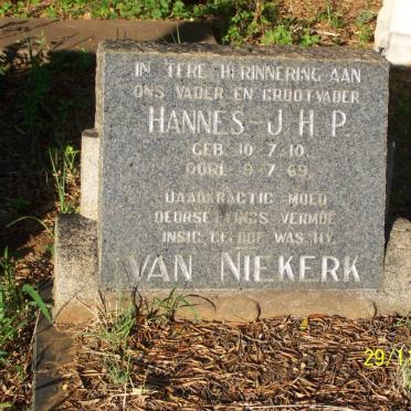 NIEKERK J.H.P., van 1910-1969