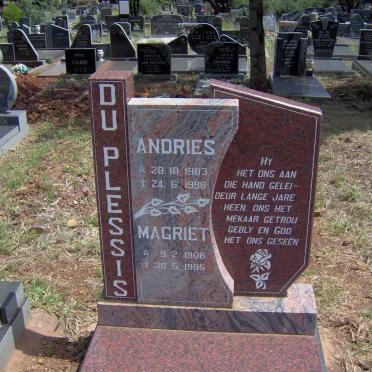 PLESSIS Andries, du 1903-1998 &amp; Magriet 1906-1995