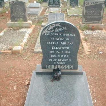 PLESSIS Martha Adriana Elizabeth, du 1968-1971