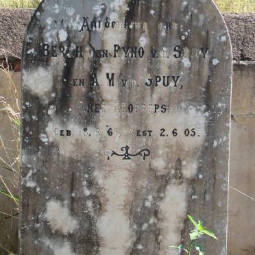 SPUY Bertha, van der :: VAN DER SPUY Ryno :: VAN DER SPUY  A.M. nee KLOPPERS 1865-1905
