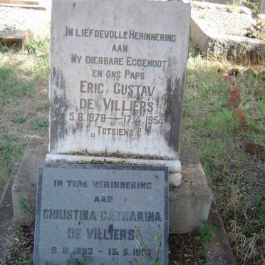 VILLIERS Eric Gustav, de 1878-1954 &amp; Christina Catharina 1893-19?7