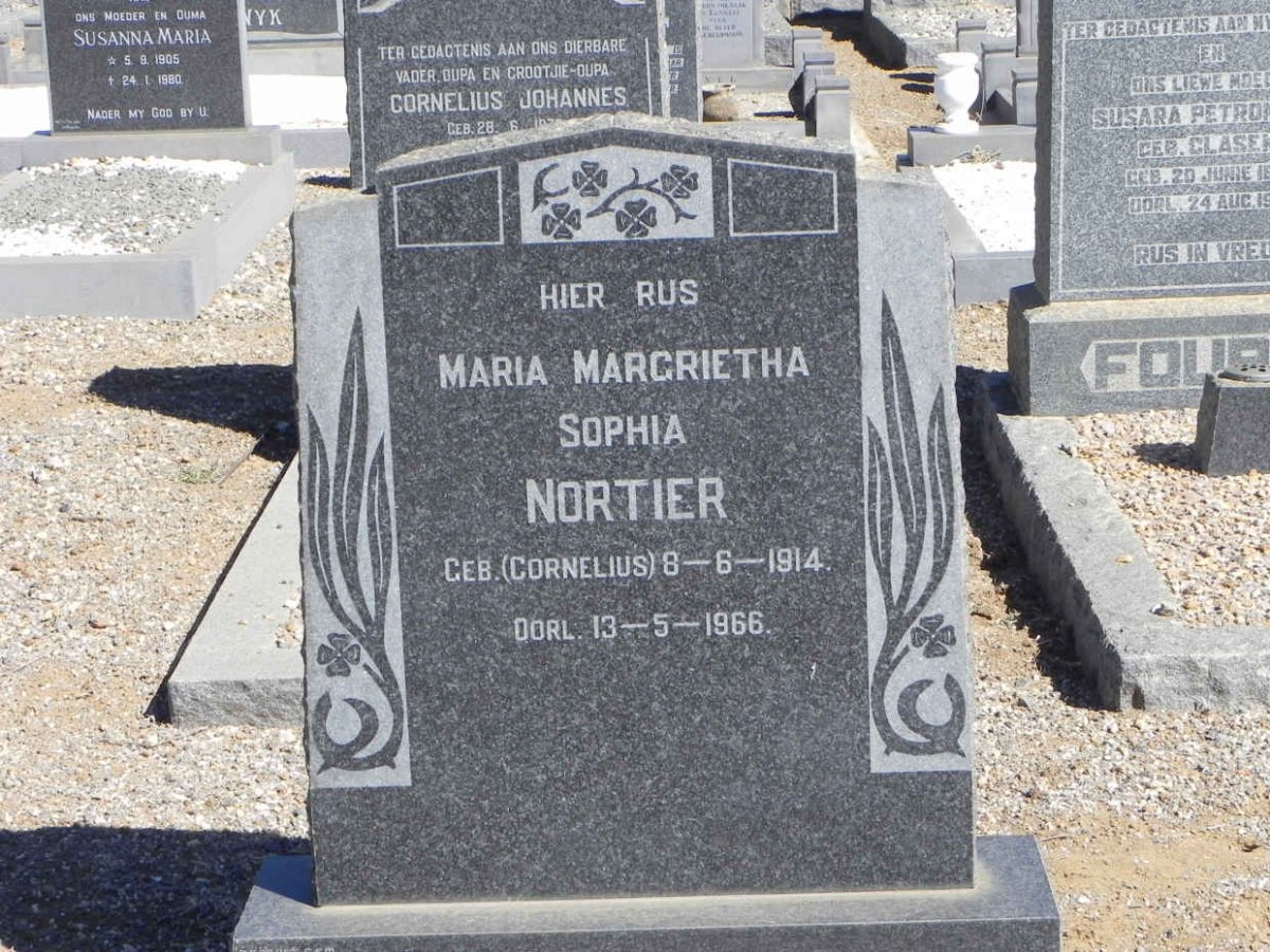 NORTIER Maria Margrietha Sophia nee CORNELIUS 1914-1966