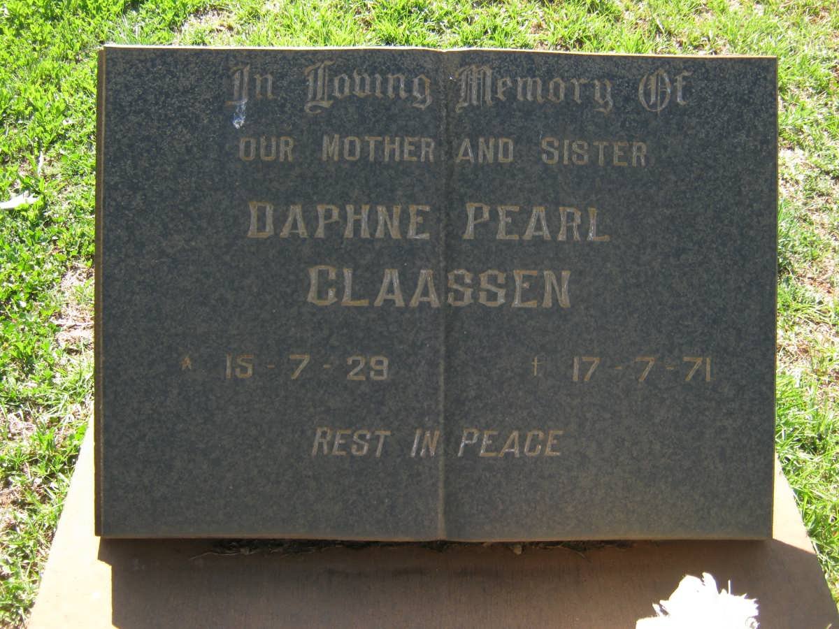 CLAASSEN Daphne Pearl 1929-1971