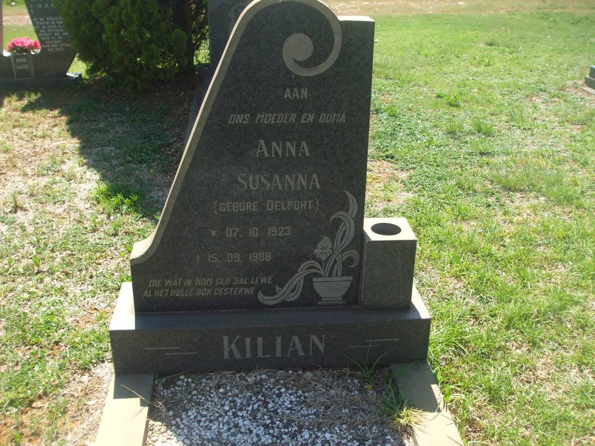 KILIAN Anna Susanna nee DELPORT 1923-1988