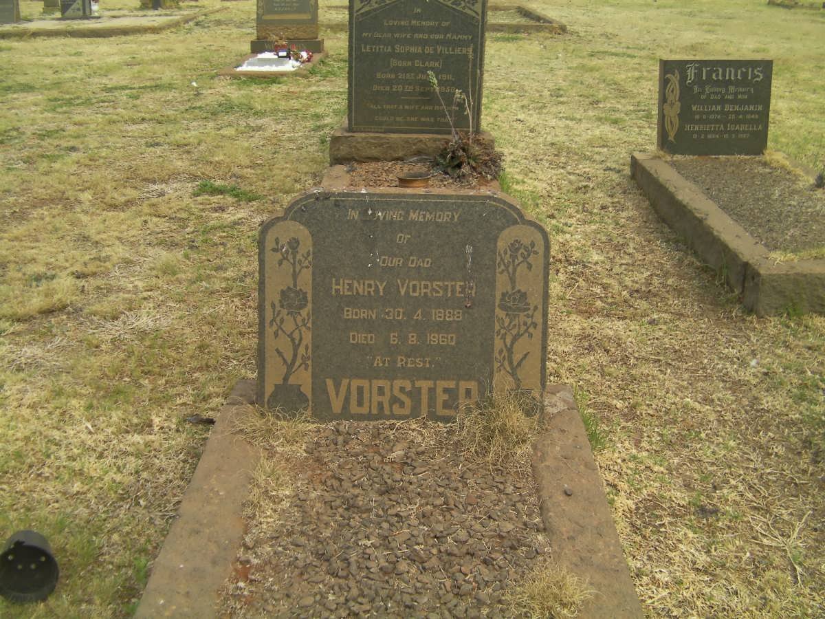 VORSTER Henry 1888-1960