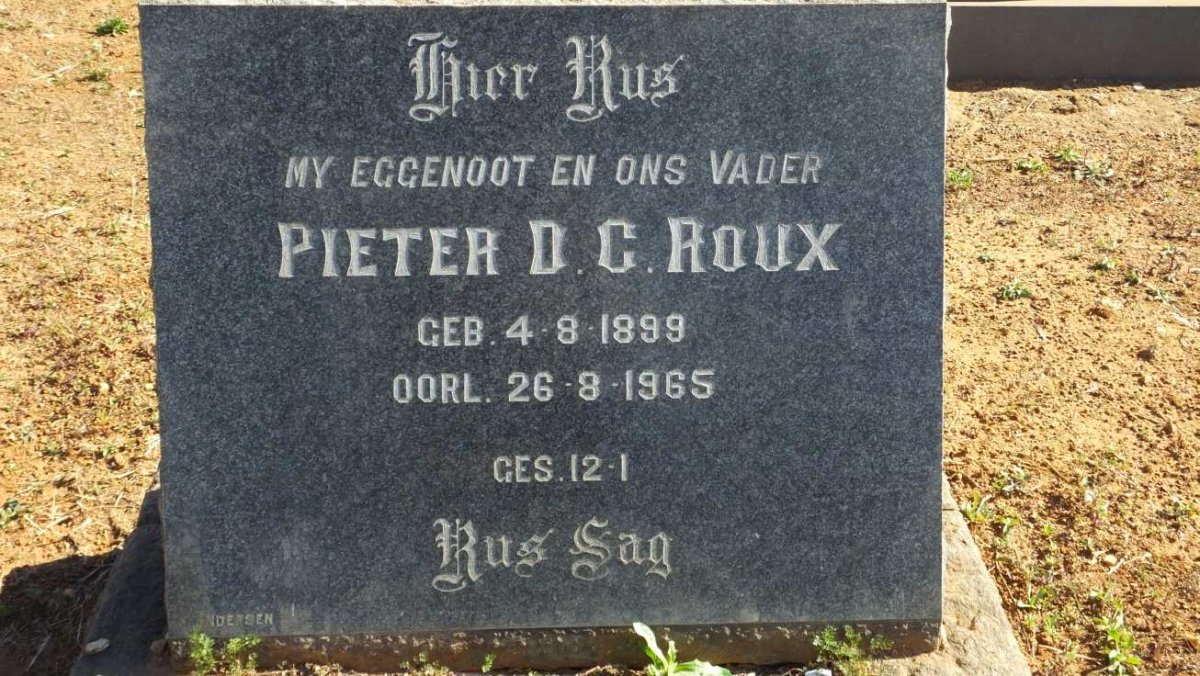 ROUX Pieter D.C. 1899-1965