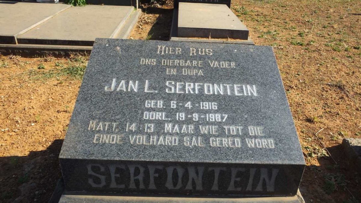 SERFONTEIN Jan L. 1916-1987