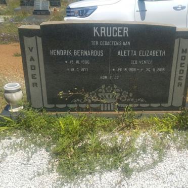 KRUGER Hendrik Bernardus 1906-1977 &amp; Aletta Elizabeth VENTER 1908-2005