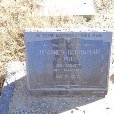 PREEZ Johannes Gerhardus, du  1907-1951