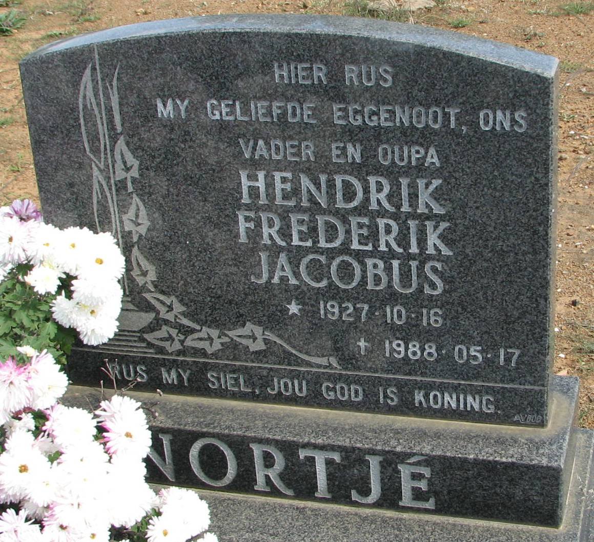 NORTJE Hendrik Frederik Jacobus 1927-1988