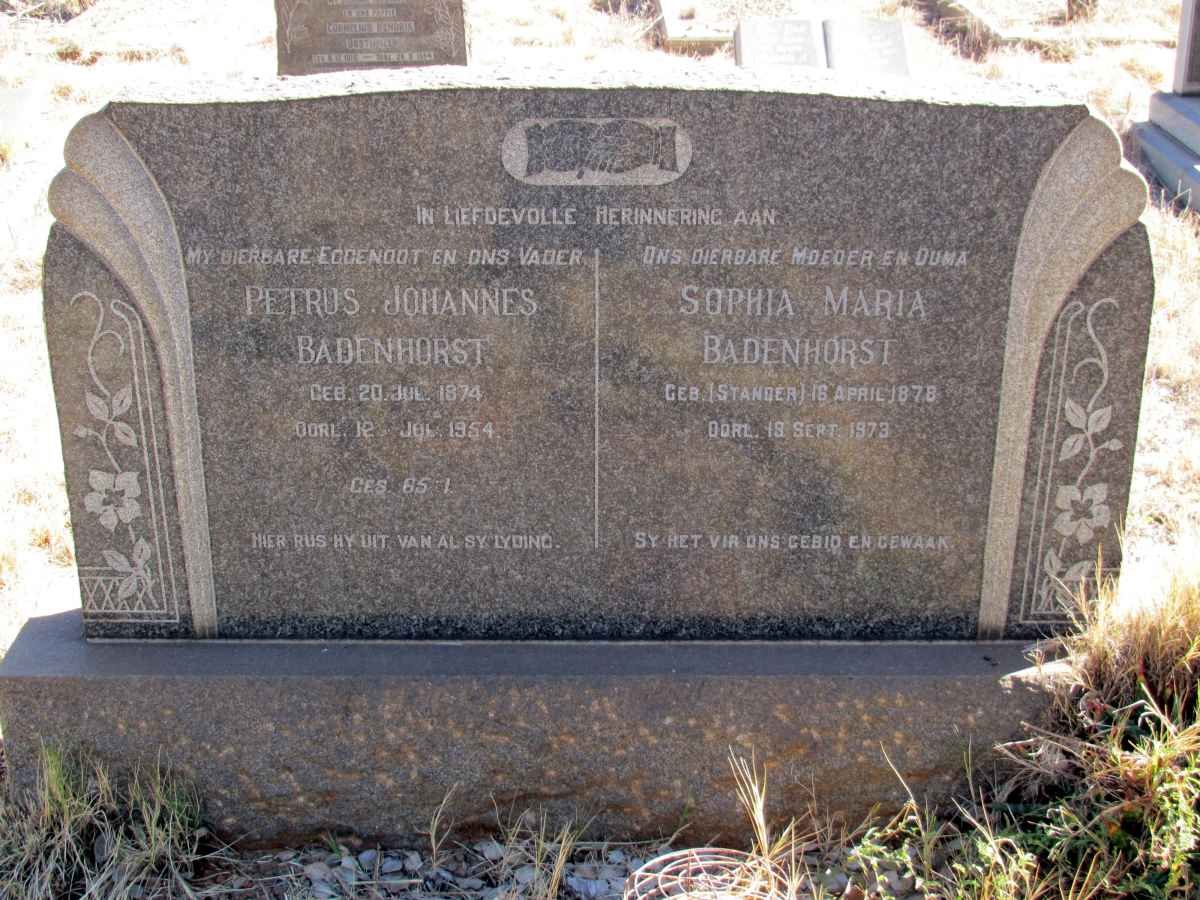 BADENHORST Petrus Johannes 1874-1954 &amp; Sophia Maria STANDER 1878-1973