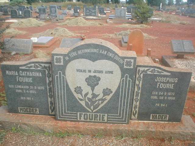 FOURIE Josephus 1870-1950 &amp; Maria Catharina 1875-1935