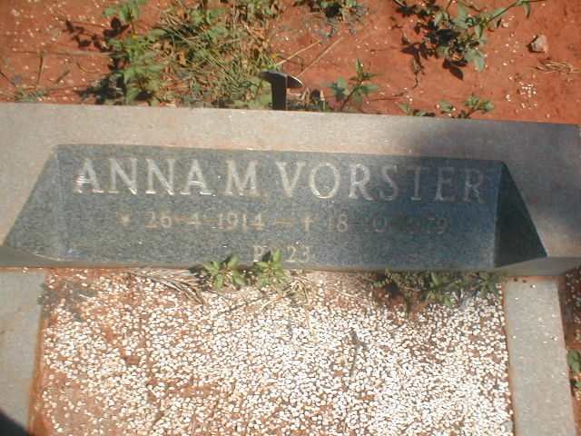 VORSTER Anna M. 1914-1979