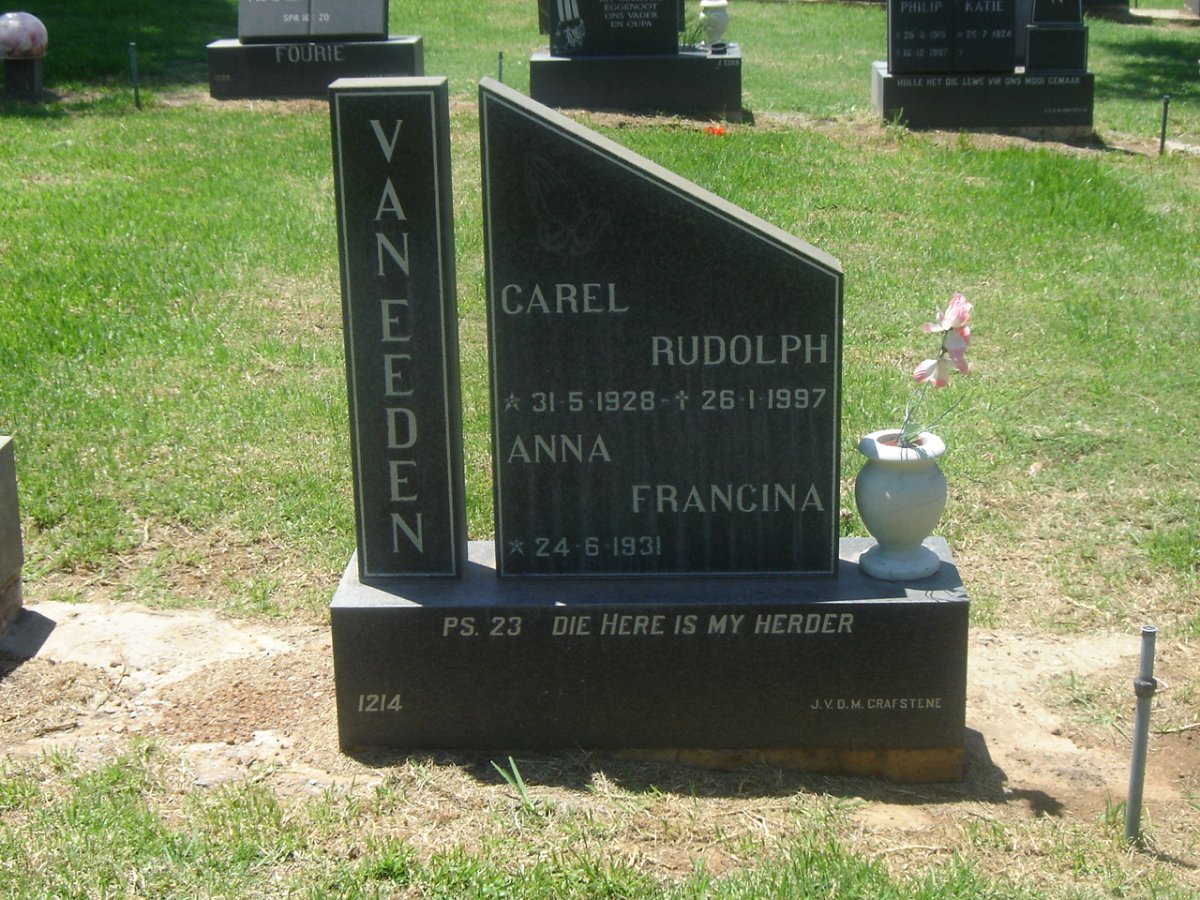 EEDEN Carel Rudolph, van 1928-1997 &amp; Anna Francina 1931-