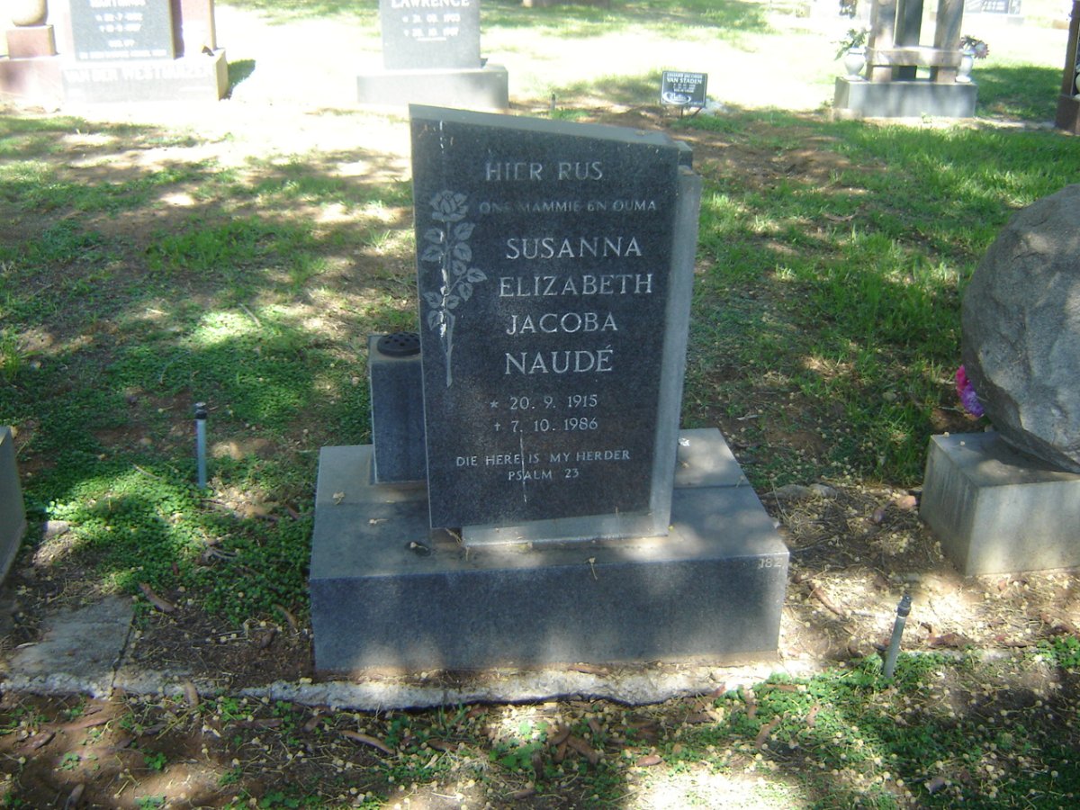 NAUDE Susanna Elizabeth Jacoba 1915-1986