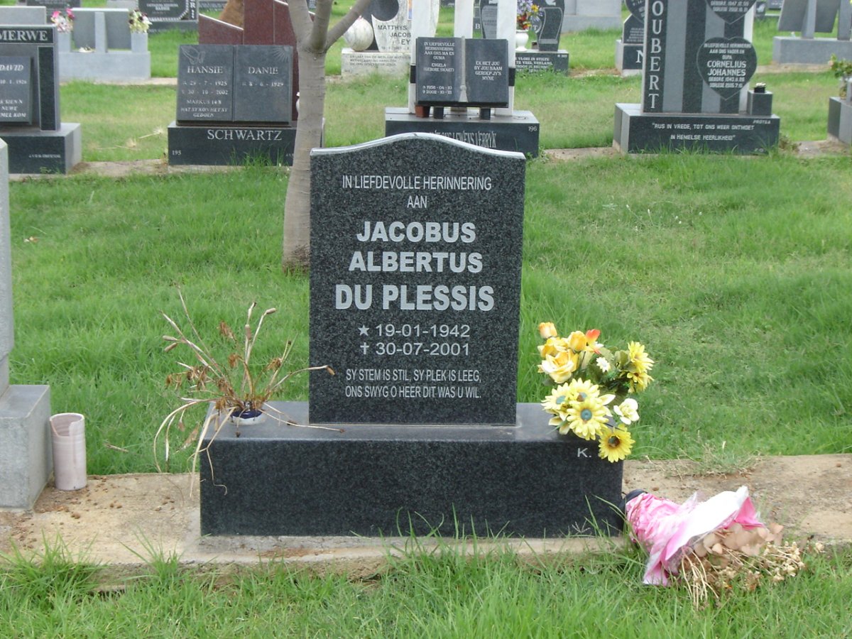 PLESSIS Jacobus Albertus, du 1942-2001