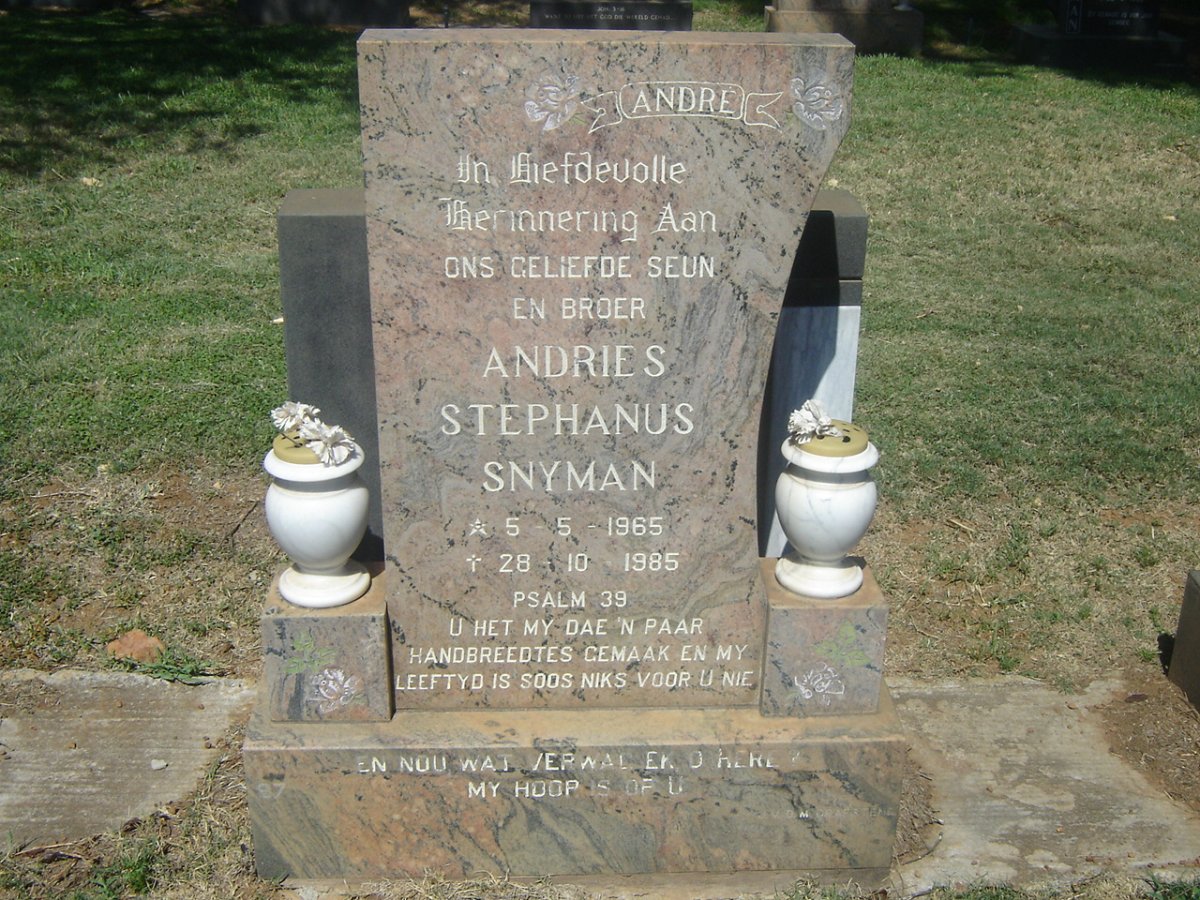 SNYMAN Andries Stephanus 1965-1985