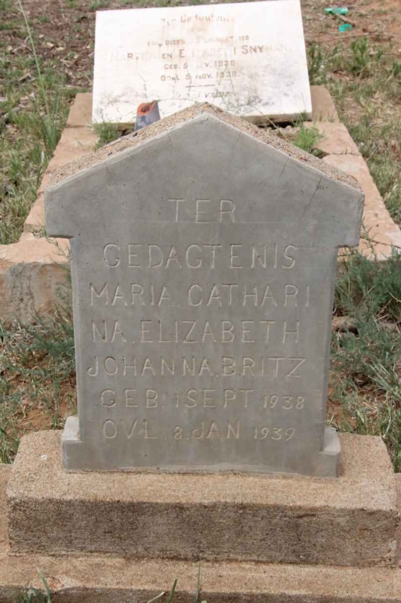 BRITZ Maria Catharina Elizabeth Johanna 1938-1939