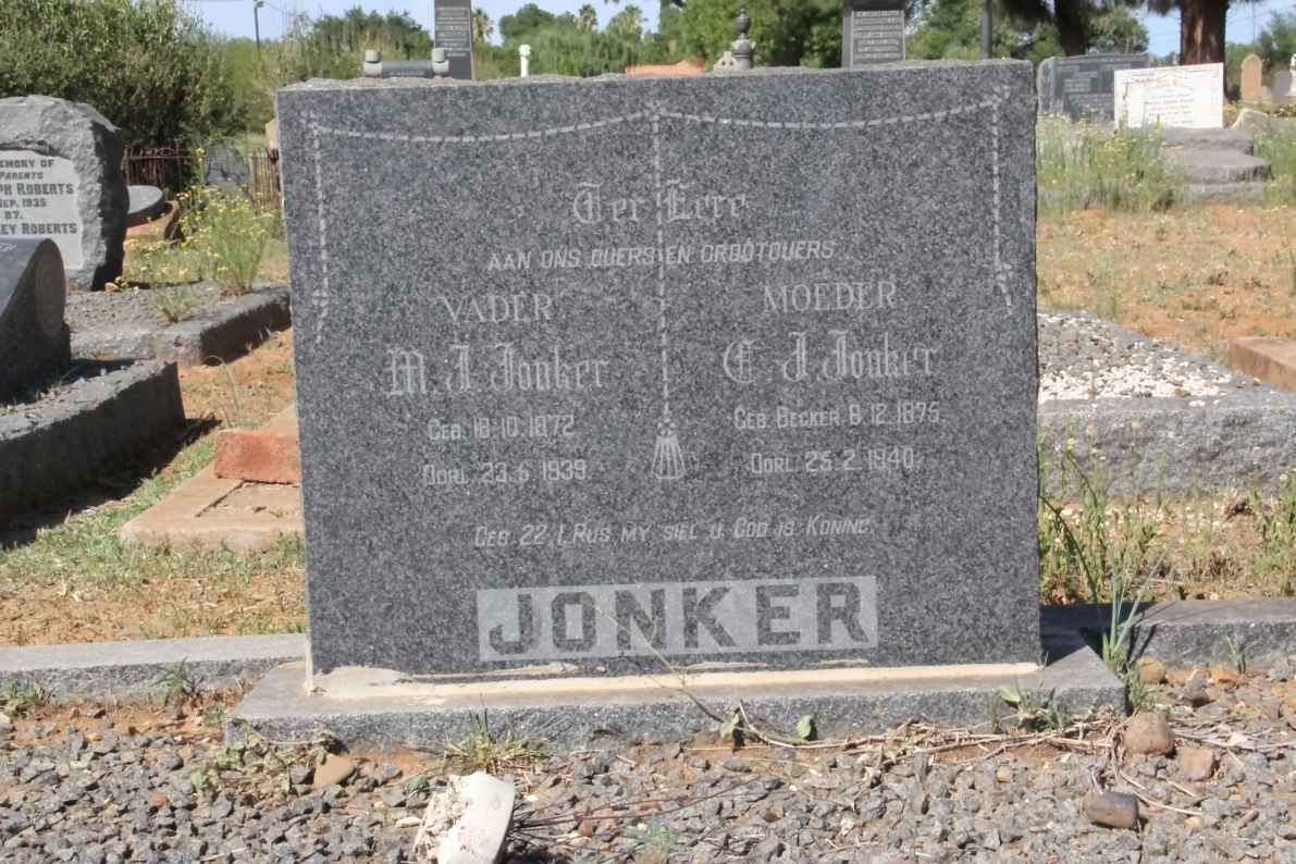 JONKER M.J. 1872-1939 &amp; C.J. BECKER 1875-1940