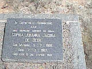 BEER Sophia Johanna Jacoba, de 1900-1967