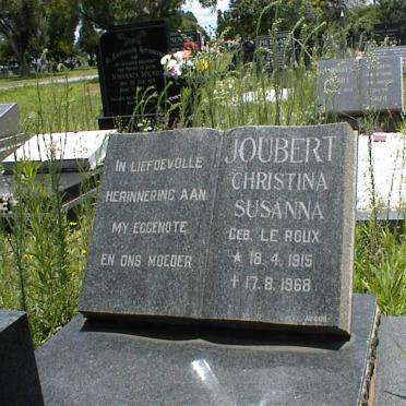 JOUBERT Christina Susanna nee LE ROUX 1915-1968