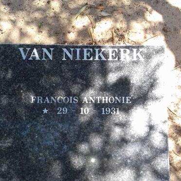 NIEKERK Francois Anthonie, van 1931-