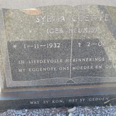 COETZEE Sylvia nee HEUNIS 1932-1985