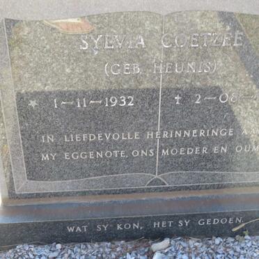 COETZEE Sylvia nee HEUNIS 1932-1985