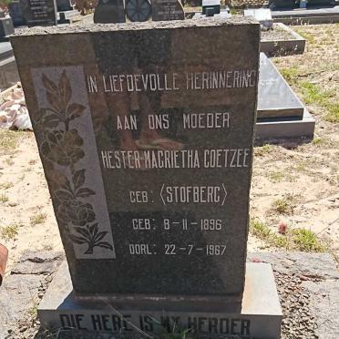 COETZEE Hester Magrietha nee STOFBERG 1896-1967