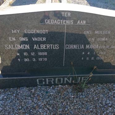 CRONJE Salomon Albertus 1898-1978 &amp; Cornelia Maria DE JAGER 1901-1990