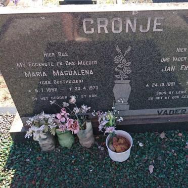 CRONJE Jan Ernest 1891-1976 &amp; Maria Magdalena OOSTHUIZEN 1892-1973