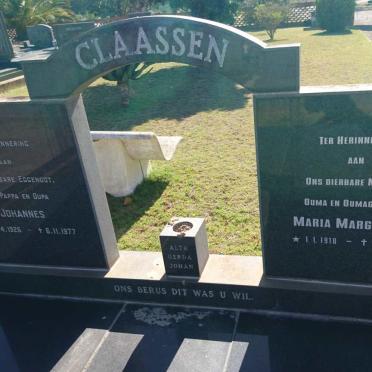 CLAASSEN Johannes 1926-1977 &amp; Maria Margaretha 1918-2016