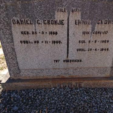 CRONJE Daniel C. 1868-1950 &amp; Emmie 1869-194?