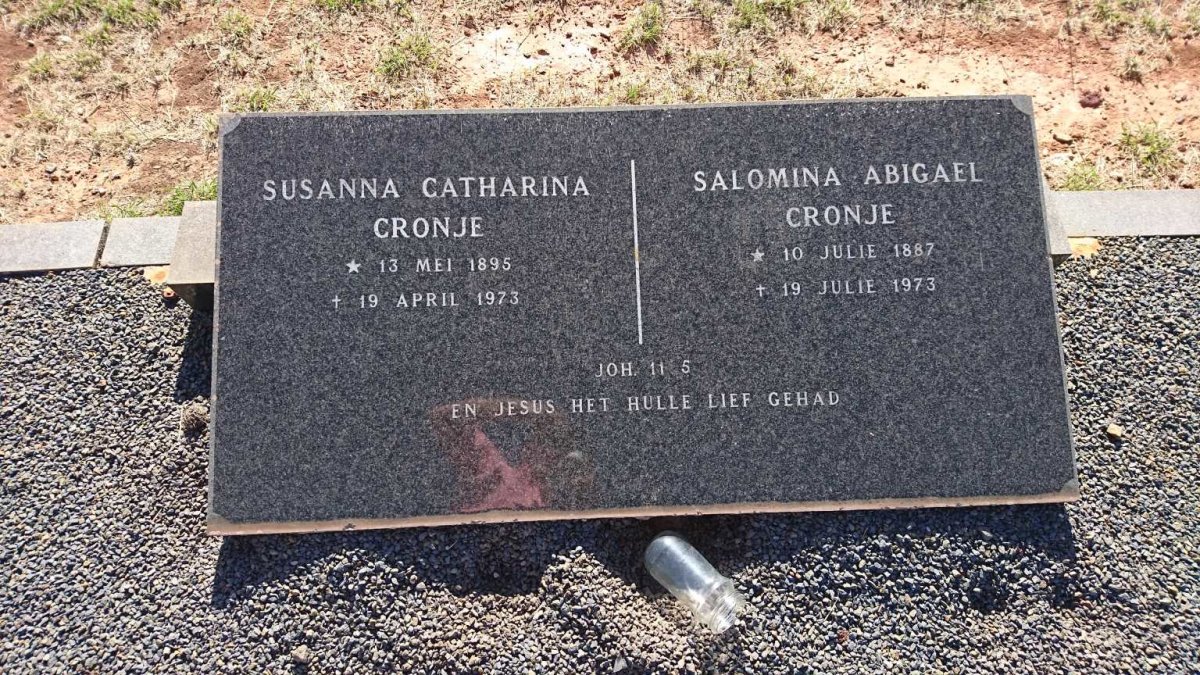 CRONJE Salomina Abigael 1887-1973 :: CRONJE Susanna Catharina 1895-1973