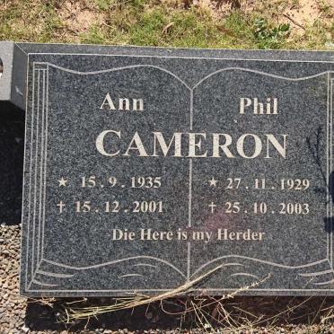 CAMERON Phil 1929-2003 &amp; Ann 1935-2001